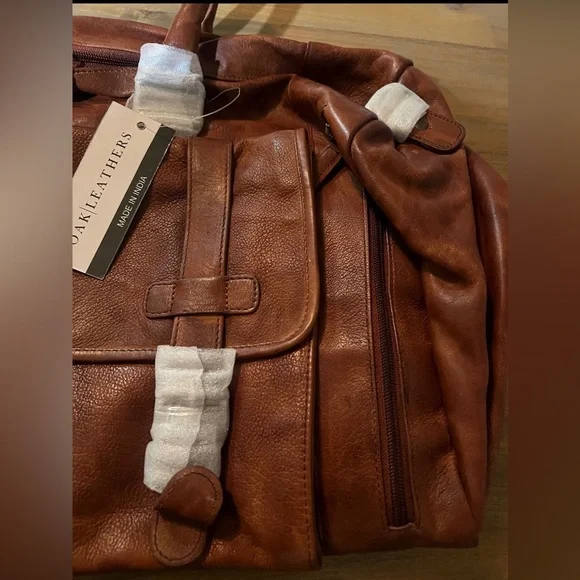 Leather Weekender Travel Duffel Bag - Picture 5 of 7